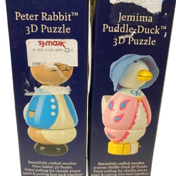 Beatrix Potter Peter Rabbit and Jemima Puddle-Duck 3D Puzzles - New, Set of 2 - Picture 2 of 9
